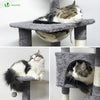 Arbre à Chat 138cm avec Griffoir Plateforme Niche et Capsule Spatiale gris - vuunut.com