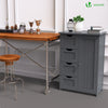 Meuble de salle de bain rangement 4 tiroirs 1 porte 82x55x30cm gris - vuunut.com