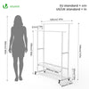 Portant a Vetements double avec roulettes et 2 etageres de rangement 120x40x146cm metal Blanc - vuunut.com