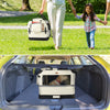 Sac transport pliable chien chat caisse cage portable 60x44x44cm beige - vuunut.com