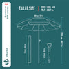 Parasol de jardin 2m avec ancrage sol et sac de transport Bleu blanc - vuunut.com