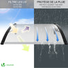 Auvent de porte marquise 120x80 cm transparent en Polycarbonate anti UV Noir - vuunut.com