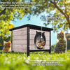 Maison pour Chat en bois avec toit bitumé et entrée en forme d'oreilles de chat Gris - vuunut.com