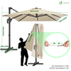 Parasol deporte inclinable Premium carre avec housse protection 3x3m Roma beige - vuunut.com
