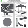 Tonnelle de jardin 3x3m pliable Grise avec sac de transport - vuunut.com