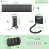Support mural rangement pour 4 velos et 2 casques rails et crochets metal noir - vuunut.com