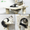 Arbre à Chat 138cm avec Griffoir Plateforme Niche et Capsule Spatiale beige - vuunut.com