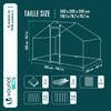 Enclos poulailler en metal galvanise et grillage avec bache PE 300x200x200cm - vuunut.com