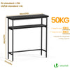 Console table 2 niveaux style industriel en metal et MDF 80x24x80 cm Noir - vuunut.com