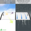 Auvent de porte marquise 200x80 cm transparent en Polycarbonate anti UV Noir - vuunut.com
