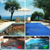 Bache piscine rectangulaire double couche en Polyethylene 160 gr/m2 avec filet ecoulement 4x9m Bleue - vuunut.com