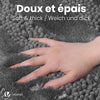 Lot de 2 Tapis de Bain Antidérapant chenille microfibre 60x90cm gris - vuunut.com