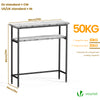 Console table 2 niveaux style industriel en metal et MDF 80x24x80 cm Blanc - vuunut.com