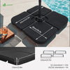 Lot de 4 dalles lestage parasol HDPE 60L eau - 100kg sable noires - vuunut.com