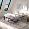 Cadre de lit metal avec fixation sommier et hauteur 36cm 140x190cm noir - vuunut.com