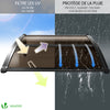 Auvent de porte marquise 100x80 cm transparent en Polycarbonate anti UV Marron - vuunut.com