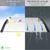 Auvent de porte marquise 100x80 cm transparent en Polycarbonate anti UV Noir - vuunut.com