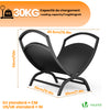 Range Buche Support a bois 40.5x32x33cm en Metal noir - vuunut.com
