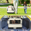 Sac transport pliable chien chat caisse cage portable 70x52x52cm beige - vuunut.com