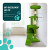 Arbre a chat 112cm multi niveaux Griffoir et niche Vert - vuunut.com