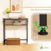 Console table 2 niveaux style industriel en metal et MDF 80x24x80 cm Marron - vuunut.com