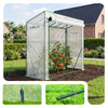 Serre de jardin Serre tomates avec porte et fenetres moustiquaire bache PE renforcee 135g/m2 200x77x170cm Blanc - vuunut.com