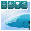 Parasol de jardin 2m avec ancrage sol et sac de transport Turquoise - vuunut.com