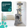 Arbre a chat 112cm multi niveaux Griffoir et niche Gris - vuunut.com