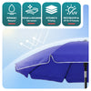 Parasol de jardin 2m avec ancrage sol et sac de transport Bleu - vuunut.com