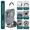 Chariot de course pliable aluminium 2 roues gris - vuunut.com