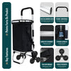 Chariot de courses pliable monte escalier aluminium avec sac isotherme noir - vuunut.com