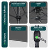 Parasol Jardin Double Aluminium 150 x 300 cm gris - vuunut.com