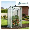 Serre de jardin Serre tomates avec grande porte enroulable bache PE renforcee 135g/m2 100x50x150cm Blanc - vuunut.com