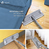 Balai microfibre et Seau Essoreur avec 6 serpillères Réutilisables Balai Plat Double compartiment gris - vuunut.com
