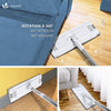 Balai microfibre et Seau Essoreur avec 6 serpillères Réutilisables Balai Plat Double compartiment blanc - vuunut.com