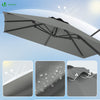 Parasol deporte inclinable Premium carre avec housse protection 3x3m Roma Gris - vuunut.com