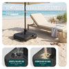 Pied de parasol sable et eau pour mat 38/48mm 22L HDPE noir - vuunut.com