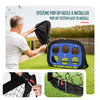 Lot de 2 buts de football 4 en 1 pliable pop up avec cibles 120x80x80cm noir - vuunut.com
