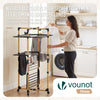 Sechoir a linge vertical tour etendoir pliable 3 niveaux 99x69x135.5 cm style bois noir - vuunut.com