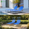Transat pare soleil Textilene et range magazine Lot de 2 pcs Bleu - vuunut.com