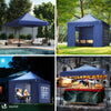 Tonnelle de jardin renforcée 3x3m pliable avec 4 parois et sac de transport a roulette bleue - vuunut.com