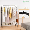Portant a Vetements avec etagere Chaussures 8 Crochets Lateraux 110x41x150cm metal Noir - vuunut.com
