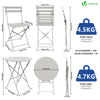 Ensemble bistro extérieur 1 table 2 chaises acier blanc - vuunut.com