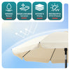 Parasol de jardin 2m avec ancrage sol et sac de transport Beige - vuunut.com
