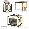 Sac transport pliable chien chat caisse cage portable 50x35x36cm beige - vuunut.com