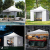 Tonnelle de jardin renforcée 3x3m pliable avec 4 parois et sac de transport a roulette blanche - vuunut.com