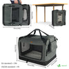 Sac transport pliable chien chat caisse cage portable 70x52x52cm gris - vuunut.com