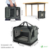 Sac transport pliable chien chat caisse cage portable 50x35x36cm gris - vuunut.com