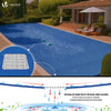 Bache piscine rectangulaire double couche en Polyethylene 160 gr/m2 avec filet ecoulement 5x10m Bleue - vuunut.com