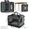 Sac transport pliable chien chat caisse cage portable 82x60x60cm gris - vuunut.com